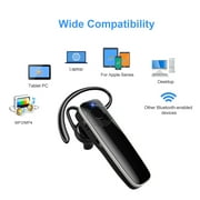 New Bee Bluetooth 5.0 Wireless Headset-12H Talk Time/30D Standby-Ear Hook Design Earpiece for Driving/Office-Compatible with iOS/Android (Black)