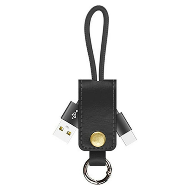 Cable USB de carga rápida tipo C, llavero de cuero, cable de sincronización de datos, llavero compatible con Android