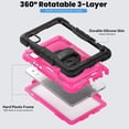 thumbnail image 2 of Case for Lenovo Tab M9 9.0 Inch 2023 Released TB-310FU with Screen Protector, 360 Degree Rotating Kickstand Hand Strap Heavy Duty Shockproof Cover with Shoulder Strap, Rose PC, 2 of 7