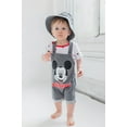 thumbnail image 2 of Disney Mickey Mouse Infant Baby Boys French Terry Short Overalls T-Shirt and Hat 3 Piece Outfit Set Newborn to Infant, 2 of 5