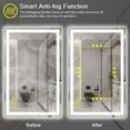thumbnail image 5 of Brio Lighting GlareGuard 36x55" Rectangular Anti-Fog Dimmable Backlit LED Bathroom Vanity Mirror - Clear, 5 of 8