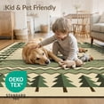 thumbnail image 4 of ODIKA 5'x7' Washable Area Rug Cabin Motif Forest Border Wildlife Print Motifs Lake Fishing Flowing Dynamic for Dining Room, Under Table, Home Office, Non-Slip Chair-Friendly, 4 of 7