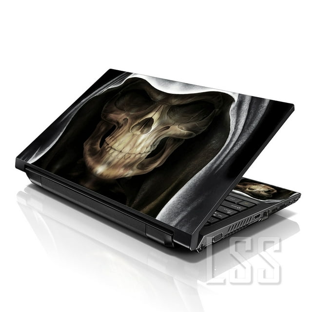 LSS Autocollant pour Ordinateur Portable Hooded Skull, Conception Adaptée aux Ordinateurs Portables de 17 Pouces à 19 Pouces