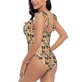 thumbnail image 4 of Goofa Cute Dogs Head Print Women's Ruffled One Piece Swimsuit V Neck, 4 of 7