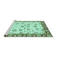 thumbnail image 2 of Ahgly Company Machine Washable Indoor Square Abstract Turquoise Blue Modern Area Rugs, 6' Square, 2 of 4