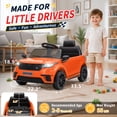 thumbnail image 2 of UBesGoo Licensed Land Rover Ride On Car, 12V Electric Car for Kids, Toddler Car Toy with Remote Control, LED Lights & Bluetooth, Ages 2-5, Orange, 2 of 10