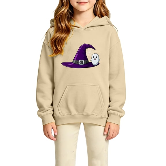 Weebloom Kids Halloween Hoodies For Boys Girls Cute Graphic Fleece Toddler Hoodie Pullover Tops With Pocket,Size 4-14 Y