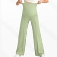 thumbnail image 5 of Riecok Maternity Wide Leg Pants High Waisted Stretchy Pregnancy Pants Solid Breathable Support Belly Casual Trousers, 5 of 6