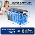thumbnail image 4 of Simzlife 12 Volt Car Refrigerator, 37QT(35L) RV Refrigerator, Freezer Fridge Cooler DC & AC, for Home, Travel, Camping, Fishing, RV and Outdoor, Gray, 4 of 8