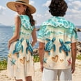 thumbnail image 4 of Jeiento Sea Turtle Matching Beach Outfits for Couples Shirt for Men Beach Dresses for Women Trendy Button Down Short Sleeve Shirt Womens Dresses Summer Tiered Mini Short Dress, 4 of 6