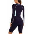 thumbnail image 2 of One Piece Surf Rash Guard for Women UPF 50+ Quick Dry Swimsuits Zipper Long Sleeve Knee High Bodysuit Athletic Surfing Bathing Suits Summer Beach Printed Rashguard Swimwear, 2 of 6