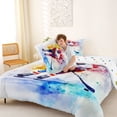thumbnail image 4 of Erosebridal Watercolor Hockey Player Queen Comforter Set, Sport Bedding Comforter Set for Men and Boys, Polka Dots Reversible 3-Piece, 1 Comforter and 2 Pillowcases, 4 of 6