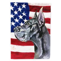 Black Great Dane USA Patriotic American Flag Garden Flag