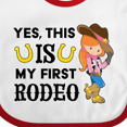 thumbnail image 4 of Inktastic Yes, This is My First Rodeo- Cowgirl in Hat and Boots Girls Baby Bib, 4 of 4