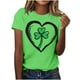 thumbnail image 1 of El Día de San Patricio Manga Corta Cuello Redondo Suéter Casual Top, Ligero 95% Poliéster 5% Blusa de Spandex para Vacaciones Y Uso Diario, Tops de Mujer Casual, 1 of 5