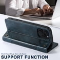 thumbnail image 4 of Dteck for iPhone 16 Pro Max Case Wallet, Shockproof Magnetic Kickstand Credit Card Holder Leather Folio Case Flip Stand Cover for iPhone 16 Pro Max, Blue, 4 of 5