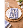 thumbnail image 3 of Trellis Navy Geometric 100% Cotton Handwoven Set of 6 Cloth Napkins, 3 of 5