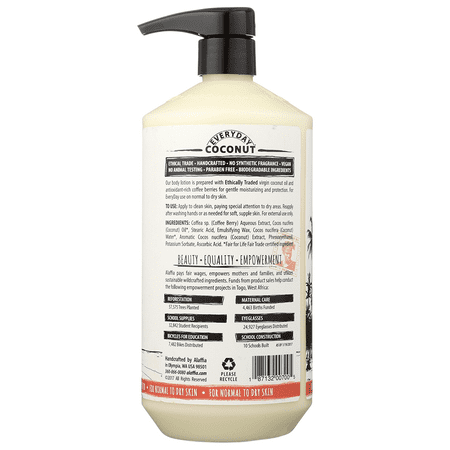 Alaffia - EveryDay Coconut - Hydrating Body Lotion, Purely Coconut, 32 Ounces