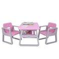 thumbnail image 1 of Topcobe Ensemble de Bureau pour Enfants avec 2 Chaises et 1 Table, Rose, 1 of 7