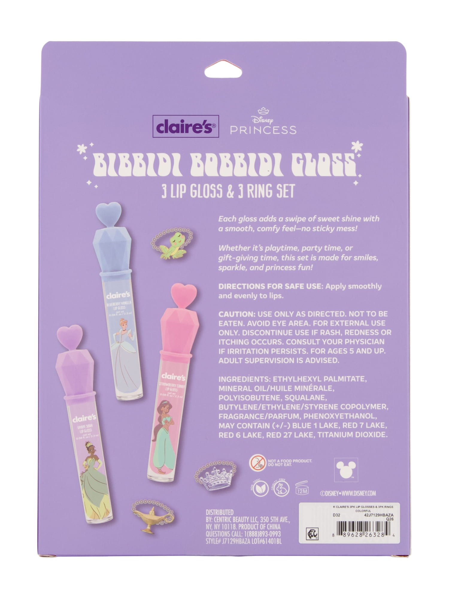Claire's Disney Lip Ring Set - Bibbidi Bobbidi 6 Pcs