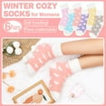 thumbnail image 6 of Ayieyill Fuzzy Socks for Women, 6 Pairs Plush Slipper Socks Women, Warm Soft Fluffy Socks Thick Cozy Plush Sock Winter Christmas Socks for Women, 6 of 8