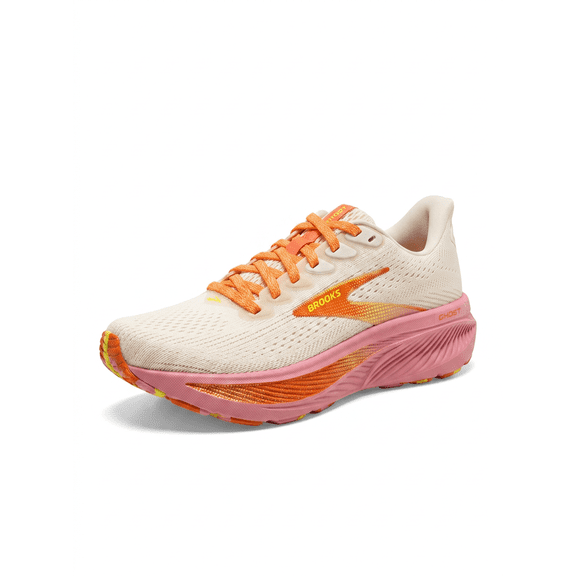 Brooks Ghost 17 Women's Neutral Running Shoes, Cushioned Road Running Sneakers Coconut Candy Limeade Size 9