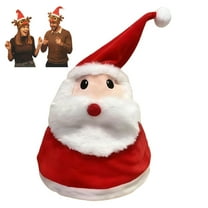 Interactive Plush Christmas Character Hat With Music,Battery-powered Adjustable Size Novelty Party Electric Swing Christmas Plush Hat for Party Entertainment Xmas Gift （Santa Claus B）