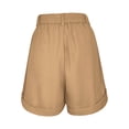 thumbnail image 7 of Aihuaihua Womens Shorts Dressy High Waisted Wide Leg Tailored Shorts Pleated Business Casual Work Trouser Shorts Khaki L, 7 of 7