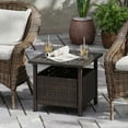 thumbnail image 2 of Patiojoy Outdoor Side Table with 1.93" Umbrella Hole All-Weather PE Wicker Patio Umbrella Table with Rustproof Frame, 2 of 9