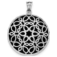 thumbnail image 1 of 925 Sterling Silver Rhodium-plated D/C Onyx Pendant / Charm, 1 of 2
