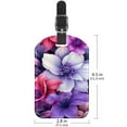 thumbnail image 6 of Square 2Pack PU Leather Art Flowers Cruise Luggage Tag with Privacy Cover and Name ID Tag for Travel Handbags Backpacks Luggage Tags, 6 of 6
