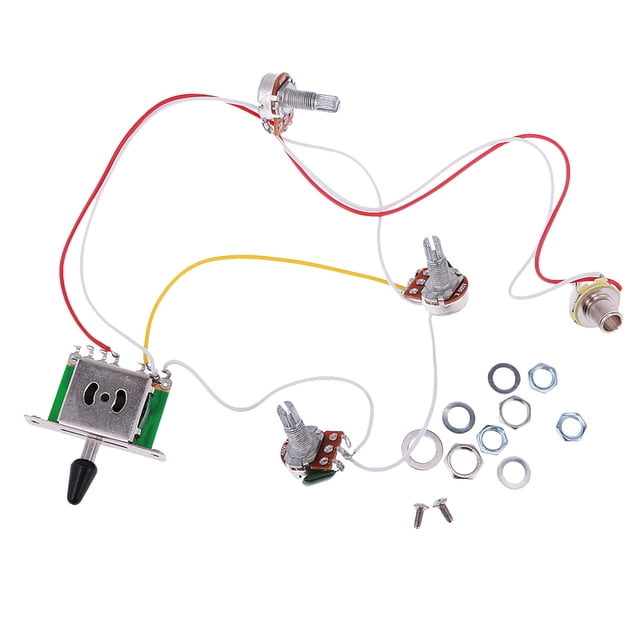 Arnés de Cables de Guitarra shamjiam 1v2t 1 Enchufe 500k Potes Interruptor de 5