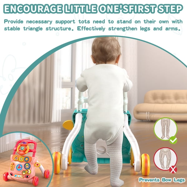 Multifunctional Baby Activity Walker, Stable Mechanical Triangle Structure, Noise-Reducing Wheels, Interactive Learning Toys, Prevents Bow Legs, Ideal Gift for Infants Learning to Walk