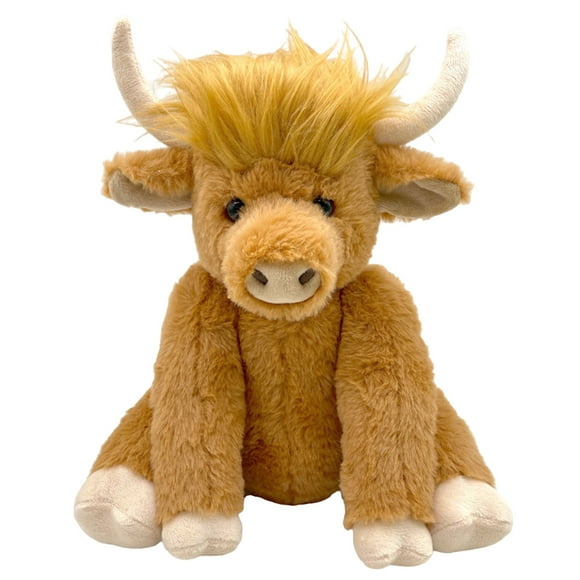 Doll Highland Cow Plush Toy Simulation Cute Exquisite Soft Plush Stuffed Sitting Cattle Doll Toy for Home Decoration