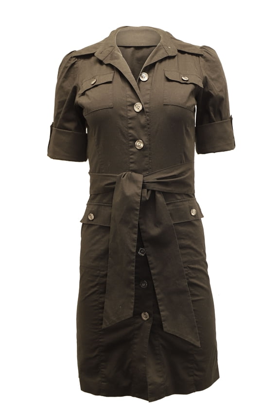 Pre-Owned Diane Von Furstenberg Vastago Shirt Dress in Black Cotton