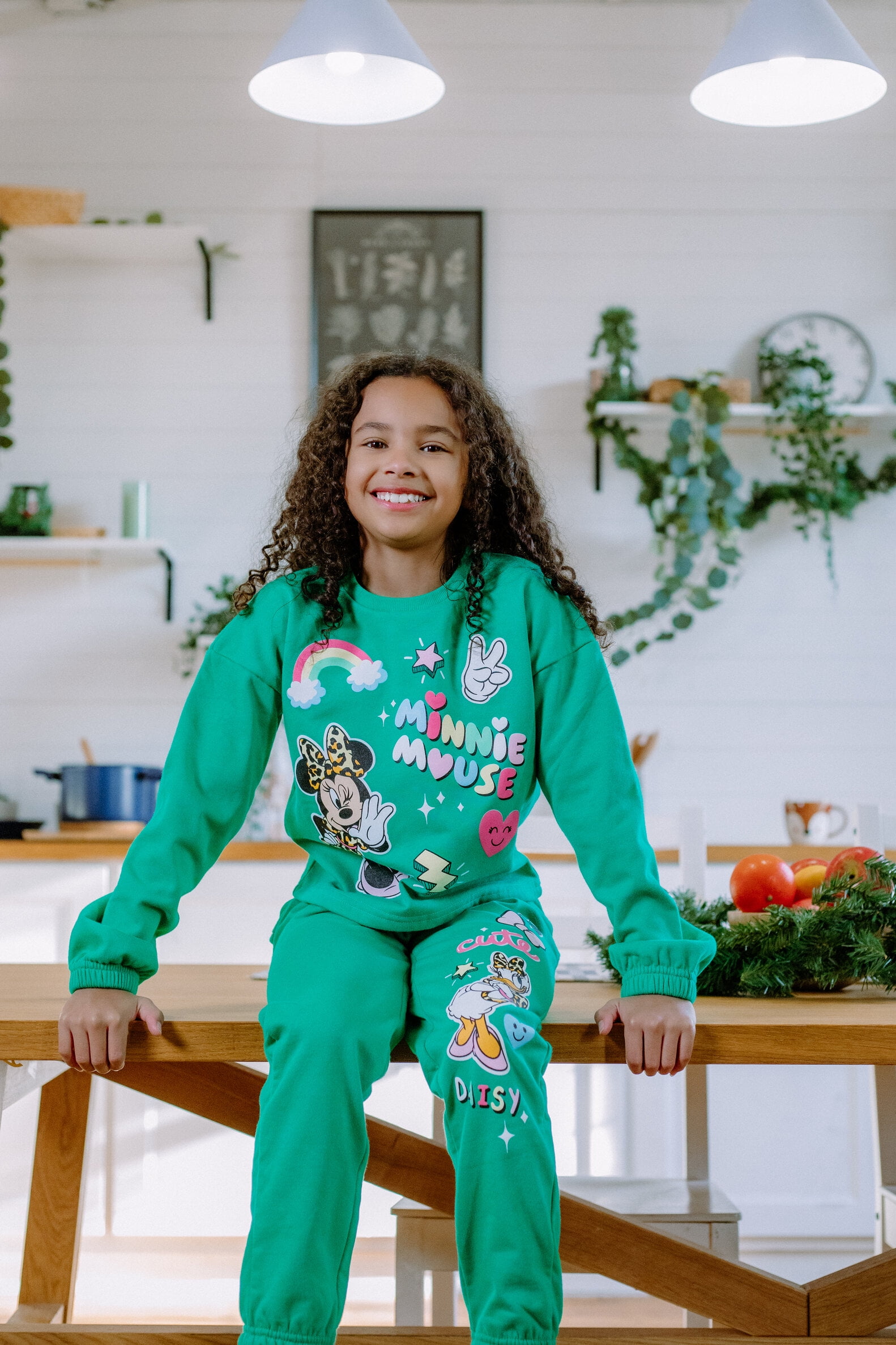 Disney Daisy Duck Minnie Mouse Fleece Sweatshirt and Jogger Pants Outfit Set Toddler to Big Kid