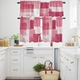 thumbnail image 3 of Pink White Kitchen Curtains Valances and Tiers Set of 3 Graffiti Art Mottled Gradient Color Blocks Modern Tier Curtains and Valance with Rod Pocket for Small Windows, 27.5"x36", 3 of 9