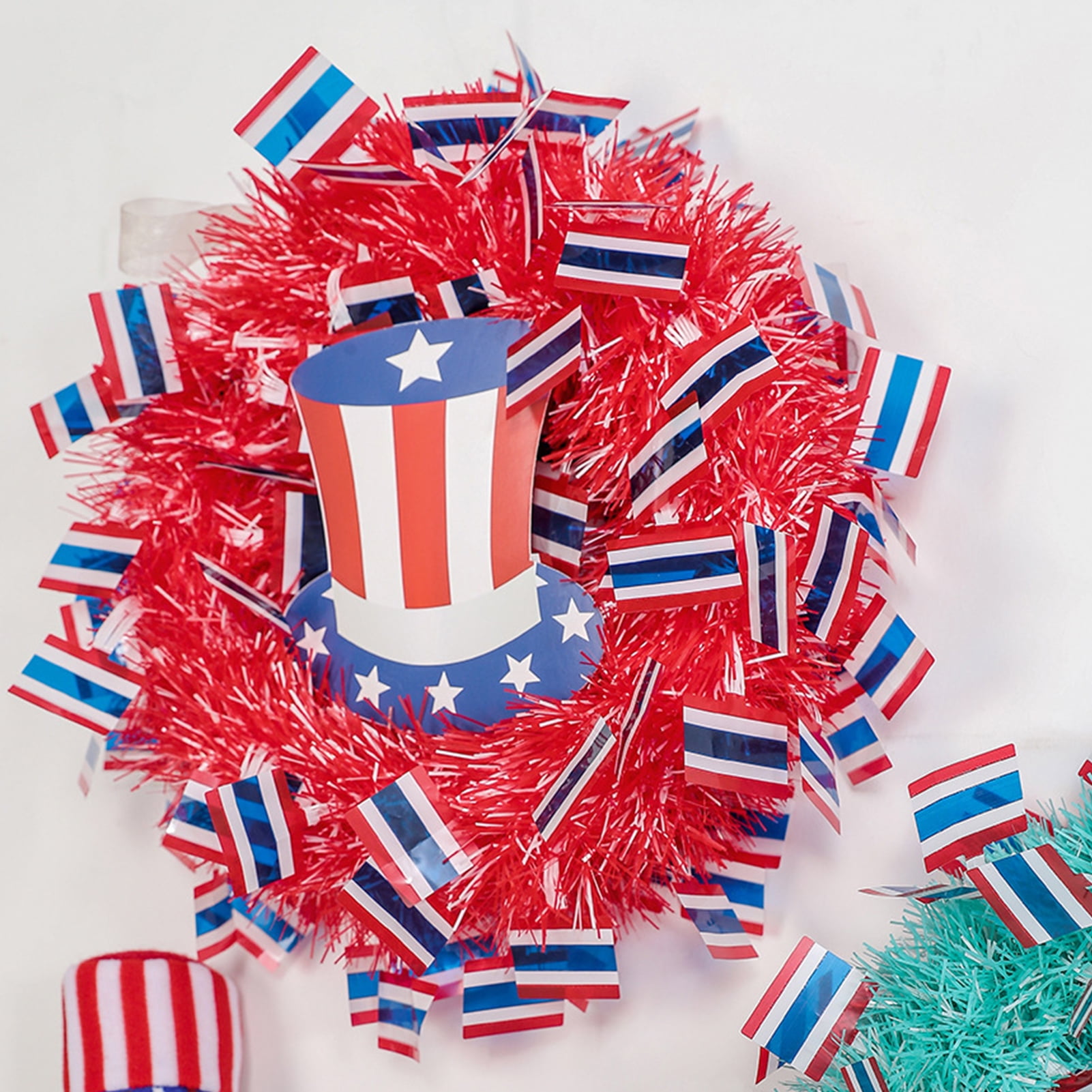 Qinghai Wreath Decoration Waterproof Vibrant Color Polystyrene Styrofoam Garland With Mini Flag For Decoration Walmart Com