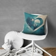 thumbnail image 4 of Happy Valentines Day Blue Series Love Heart Throw Pillow Covers 16"x16", 1 Pcs, Linen Study Sofa Cushion Cover Indoor Living Room Home Decor, 4 of 6