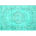 thumbnail image 1 of Ahgly Company Indoor Rectangle Persian Turquoise Blue Traditional Area Rugs, 8' x 12', 1 of 4