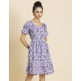 thumbnail image 2 of MoomayaWomens PrintedSquare Neck Summer Dress,Short PuffedSleeves Tiered Cotton Dress, 2 of 8