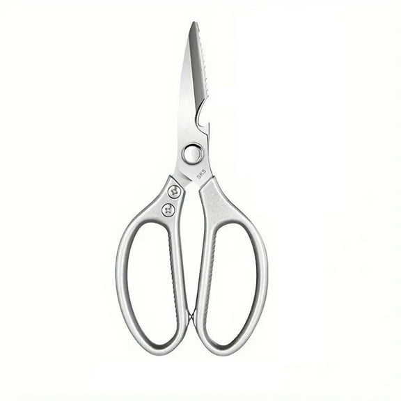 Multi-Function Kitchen Scissors Heavy Duty Sharp 304 Stainless Steel, Sliver Apartment Kitchen Accessories Cooking Shears for ChickenMeat Fish Poultry(Sliver)