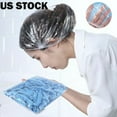thumbnail image 1 of 100 Packs Disposable Shower Caps Bathing Elastic Clear Hair Care Protector, 1 of 1