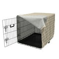thumbnail image 3 of Abstract Dog Crate Cover, Repetitive Diagonal Flowers Print on Pastel Tone Backdrop, Easy to Use Pet Kennel Cover Small Dogs Puppies Kittens, 7 Sizes, Charcoal Grey Almond, by Ambesonne, 3 of 6