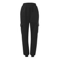 thumbnail image 2 of WTXUE Womens Jogger Pants, Sweatpants Women's Thin High Waisted Loose Comfortable High Waisted Jogging Pants with Pockets Casual, Scrub Pants Slacks, 1-Black, 2 of 6