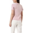 thumbnail image 3 of INSPIRE CHIC Women's Work Office Contrast Peter Pan Collar Short Sleeve Blouse Shirt L Pink, 3 of 6