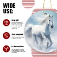 thumbnail image 3 of White Horse Running Through Snowy Winter Forest - Christmas Ornament Xmas Keepsake Ceramic Ornaments Holiday Decorations for Tree Christmas Gift Ideas 2.95in, 3 of 6