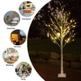 thumbnail image 5 of 6ft Lighted Birch Christmas Tree in White, with PVC Branches, 96 LED Lights, Sturdy Metal Stand, Easy Assembly for Home, Office, or Party Décor, 5 of 8