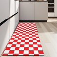 thumbnail image 4 of Red and White Checkered Pattern Kitchen Rug Mat,Kitchen Runner Rugs Non Skid Washable,Decorative Kitchen Floor Mats for Kitchen,Sink,Laundry,17"X47", 4 of 5