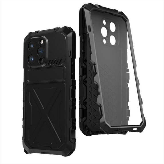 ELEHOLD Rugged Case for iPhone 14 Pro Max Heavy Duty Military Armour Case 360° Full Body Protection with Hidden Kickstand Bracket Shock-Absorbing Anti-Scratch Case For iPhone 14 Pro Max,Black